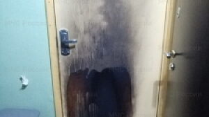 Входную дверь в доме в Обнинске удалось потушить до приезда пожарных